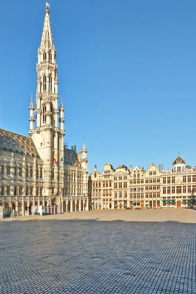 Plaza Principal Bruselas Proceso Renovación Sin Personas Durante Período Confinamiento —  Fotos de Stock