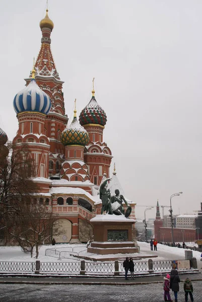 Svatého Vasila Blaženého Rudém Náměstí Moskvě — Stock fotografie