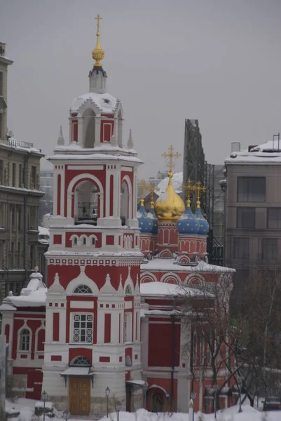 Vecchia Chiesa Ortodossa Nel Centro Mosca Nel Parco Zaryadye — Foto Stock
