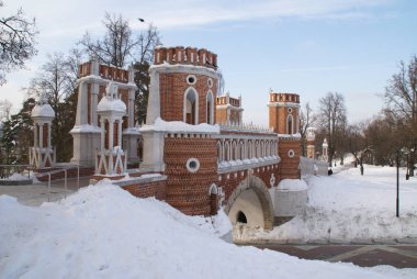 Figure bridge in Tsaritsyno, Moscow, Russia
