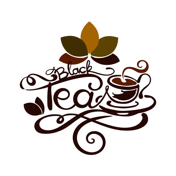 Γράμματα - μαύρο τσάι — Διανυσματικό Αρχείο