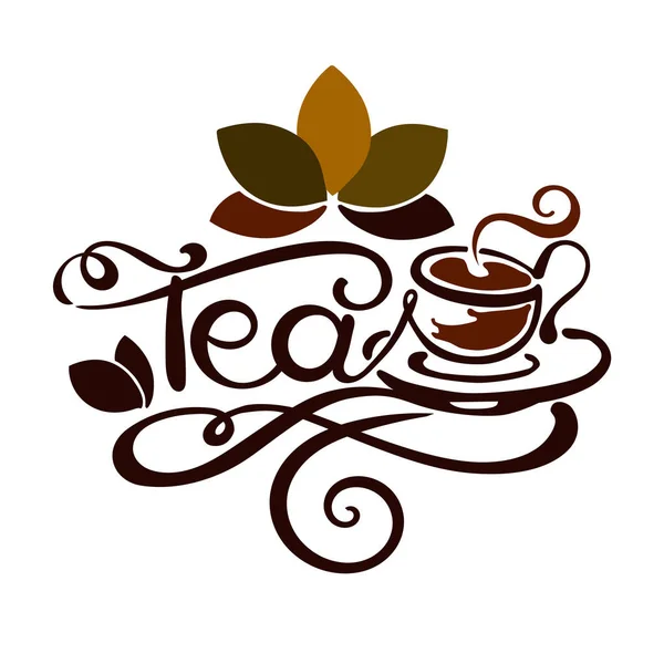 Letras - palabra té — Vector de stock