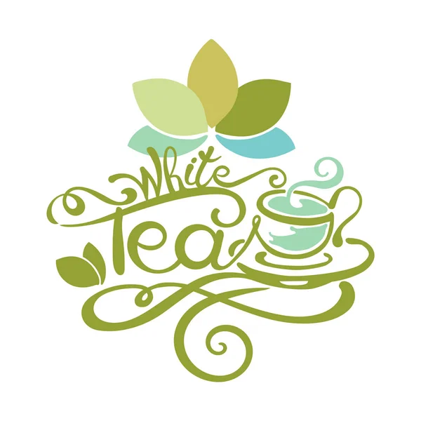 Letras - Té blanco — Vector de stock