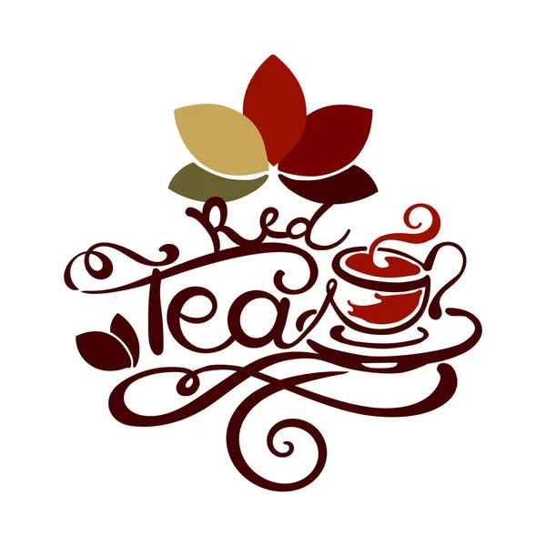 Letras - Té rojo — Vector de stock