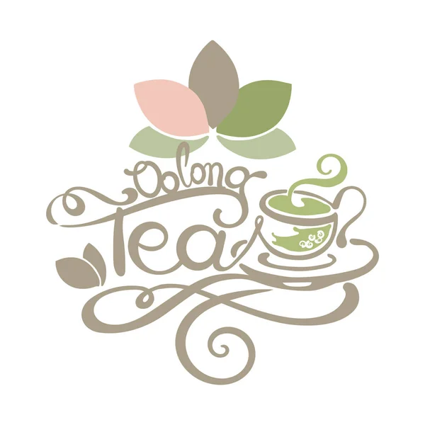 Yazı - Oolong çay — Stok Vektör