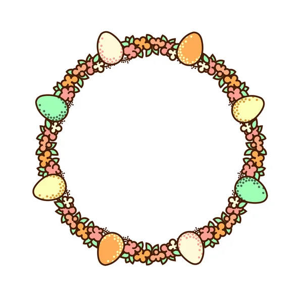 Cadre cercle de Pâques — Image vectorielle