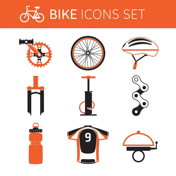 Juego de iconos de bicicleta — Vector de stock