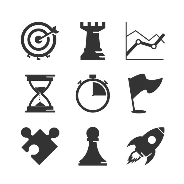 Strateji Icons Set — Stok Vektör