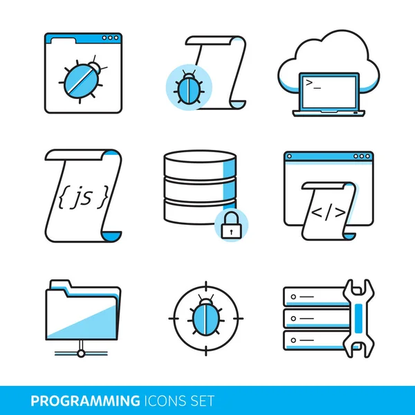 Programlama Icons Set — Stok Vektör