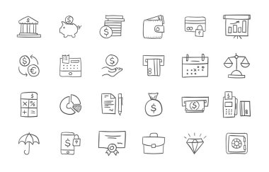 Finans ve bankacılık simgeler kümesi
