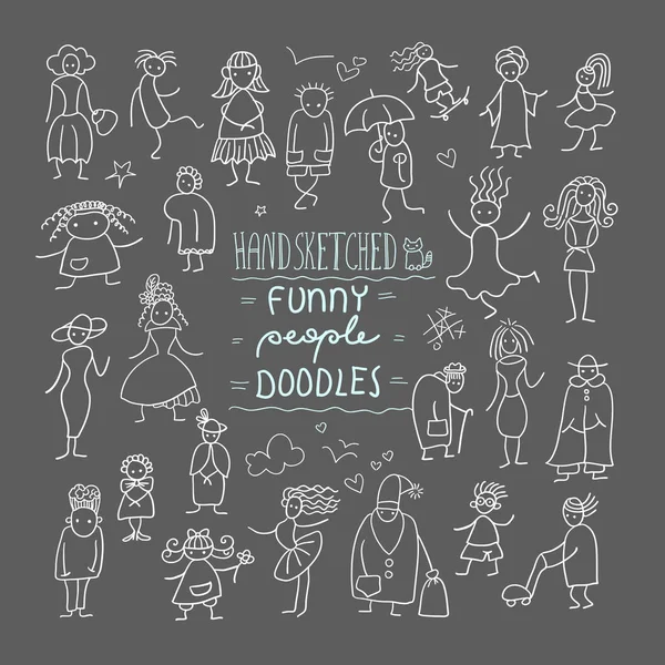 Funny people doodles — Stock Vector