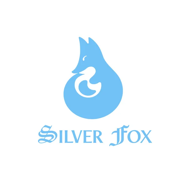 Argento emblema della volpe — Vettoriale Stock