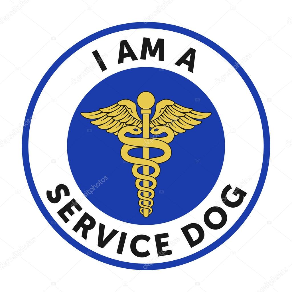 Service dog badge, sticker