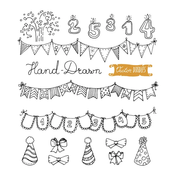 Partij freehand vector doodles — Stockvector