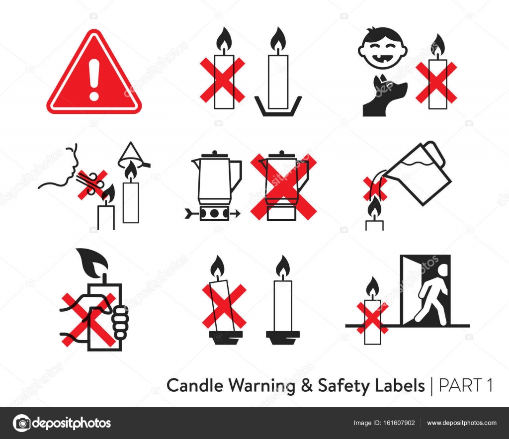 Candle Safety Stickers Stock Vector Image by ©Nevada31 161607902
