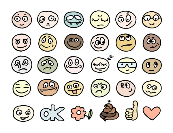 Set de garabatos Emoticon — Vector de stock