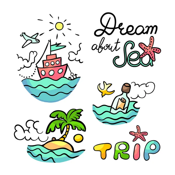 Sea trip vector illustration — Stock Vector