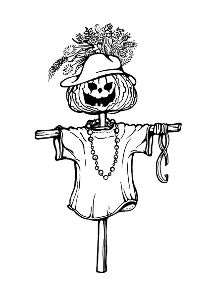 Hand-tekening van de Scarecrow — Stockvector