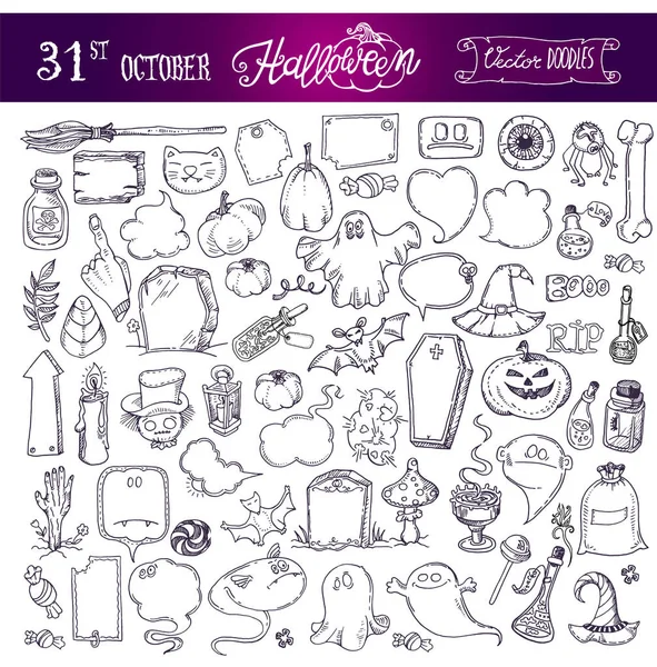 Doodles da noite de Halloween —  Vetores de Stock