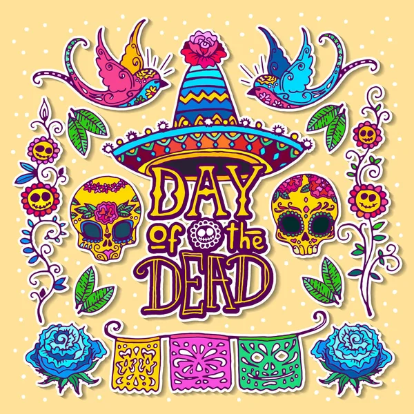Day of the Dead design template — Stock Vector