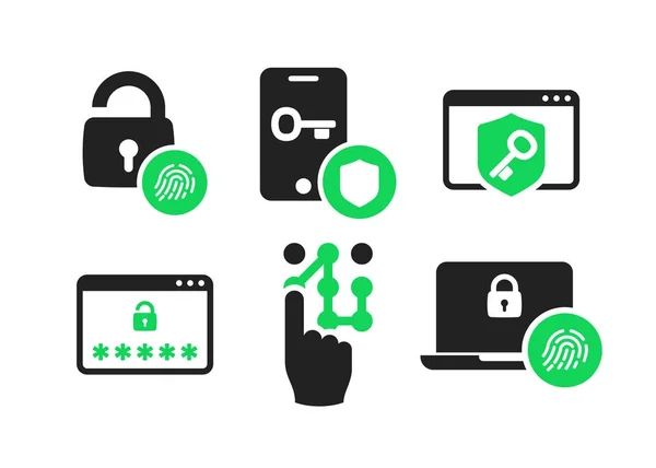 Authentication icons set 01 — Stock Vector