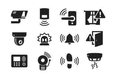 Ev güvenlik sensörlerini Icons set