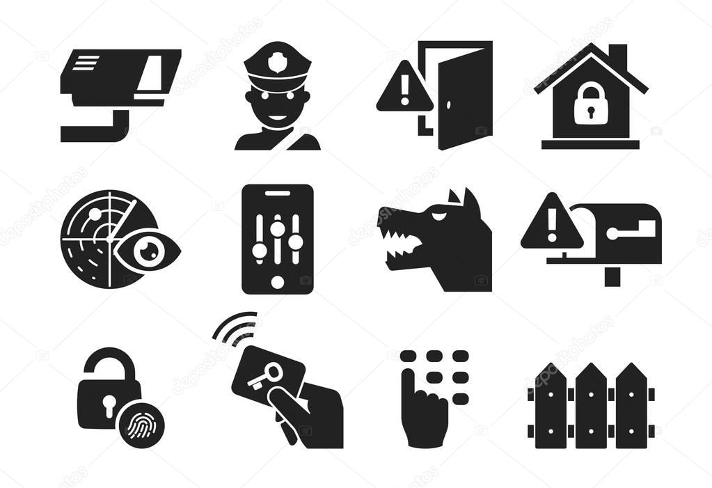 Home security icon set 03