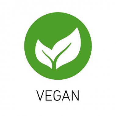 Vegan amblemi yeşil yaprak