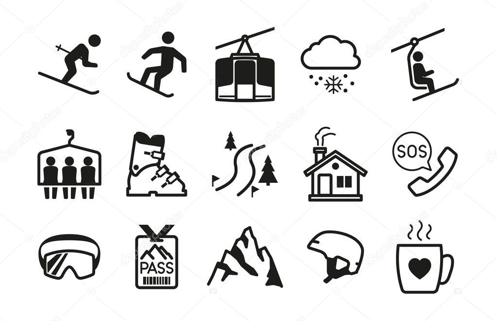 Ski resort icons