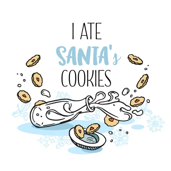 Poster ik aten Santas cookies — Stockvector