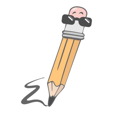 Gözlüklü komik bir kalem çizimi