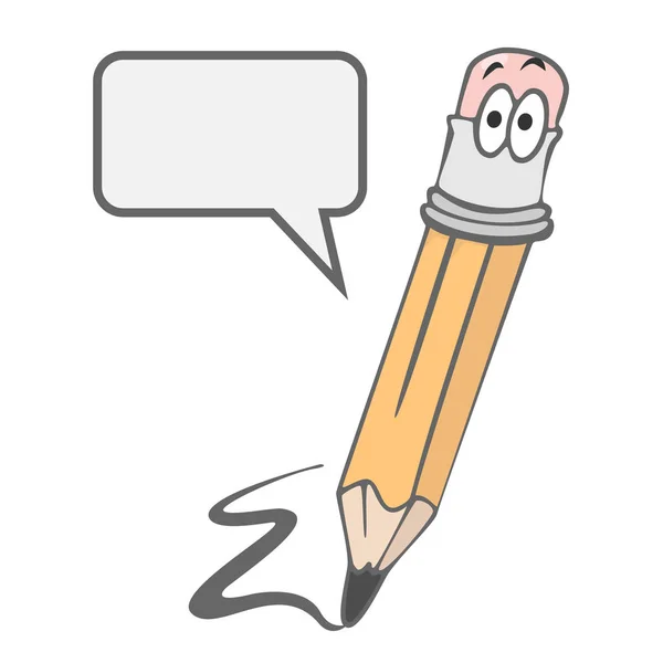 Illustration of a funny pencil that says — Stock Vector