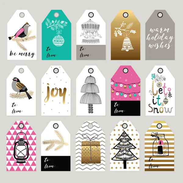 Set of winter greeting tags — ストックベクタ