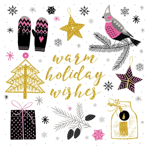 Warm wishes greeting card — Stock Vector
