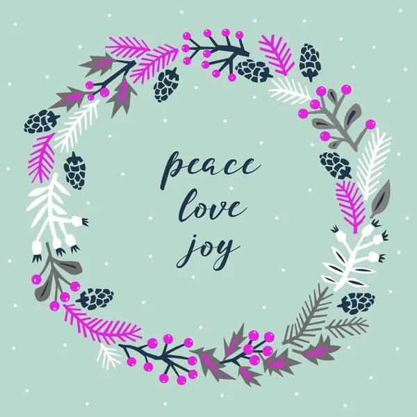 Peace love joy card — ストックベクタ