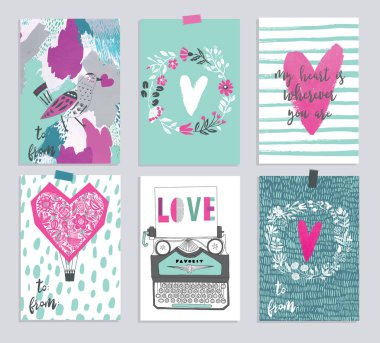 Sevgililer günü ayarlayın. Vektör çizim