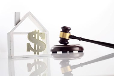 gavel with model house clipart