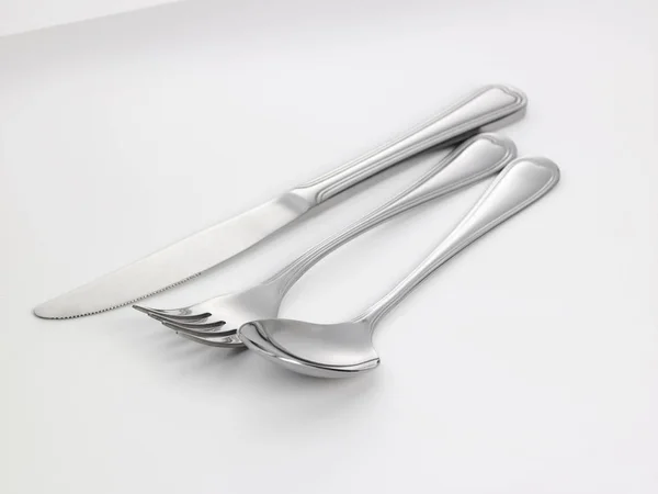 Κουτάλι, μαχαίρι και πιρούνι — Φωτογραφία Αρχείου