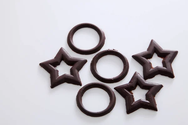 Formas decorativas de chocolate — Fotografia de Stock