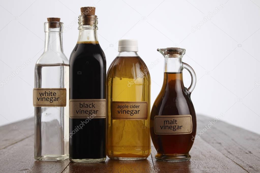 various vinegar bottles 