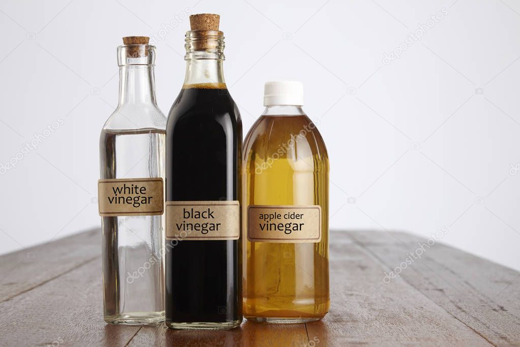 various vinegar bottles 