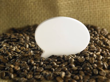 kahve çekirdekleri ile konuşma balonu