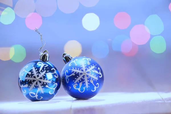 Blauwe kerstballen — Stockfoto