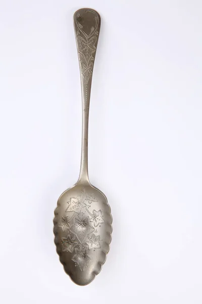 Spoon on white table — Stock Photo, Image