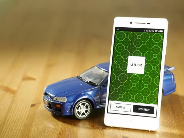 Uber mobiele app — Stockfoto