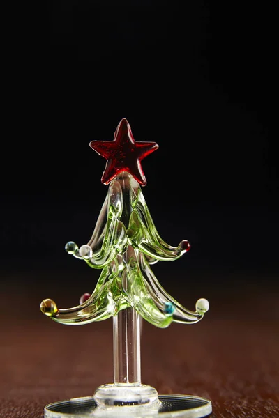 Mini glass crystal christmas tree — Stock Photo, Image