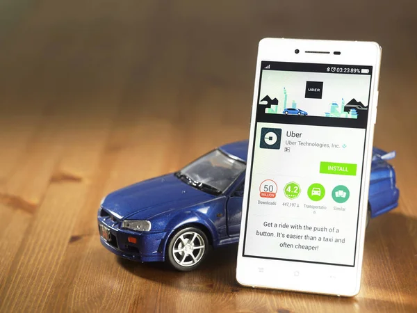 Mobilnych aplikacji Uber — Zdjęcie stockowe
