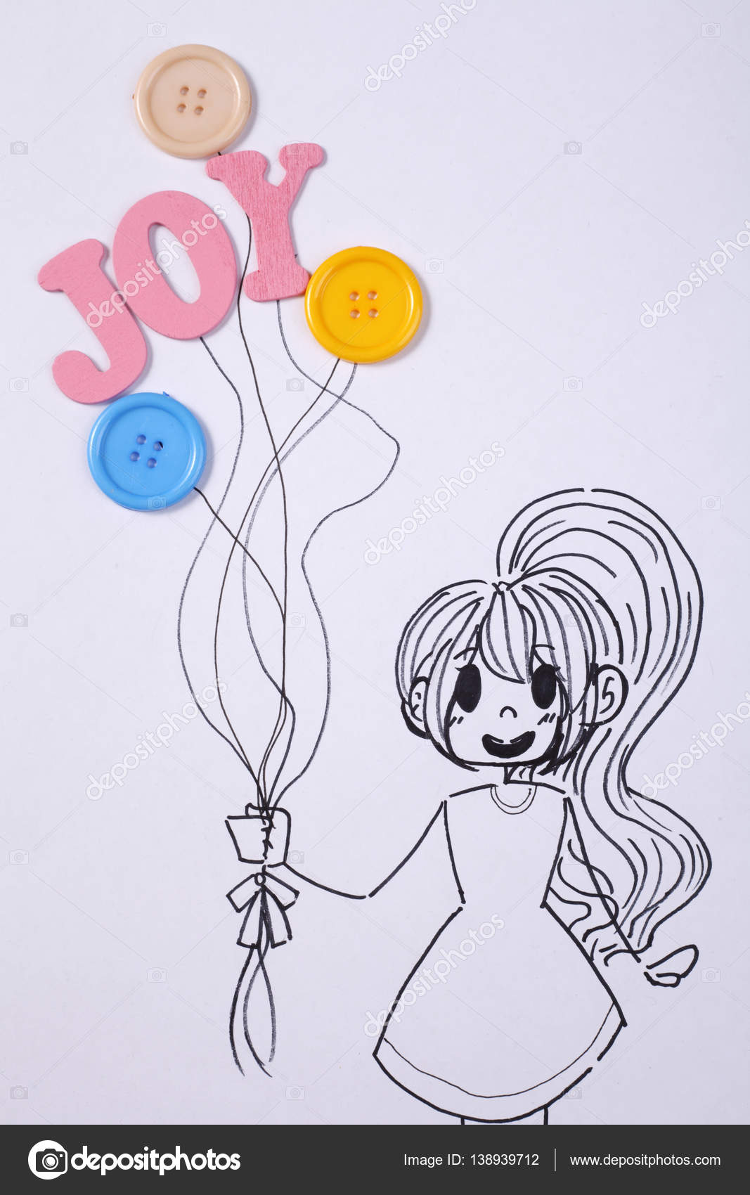 Girl Holding Balloons Stock Photo Eskaylim 138939712