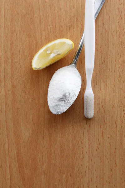 Baking soda on table — Stock Photo, Image