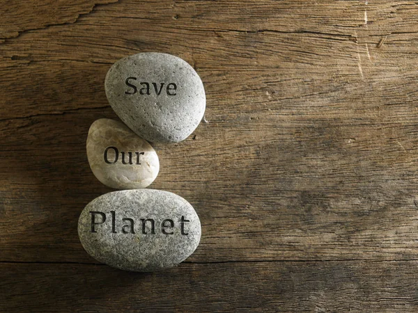 Menyelamatkan planet kita Inspirasi batu — Stok Foto
